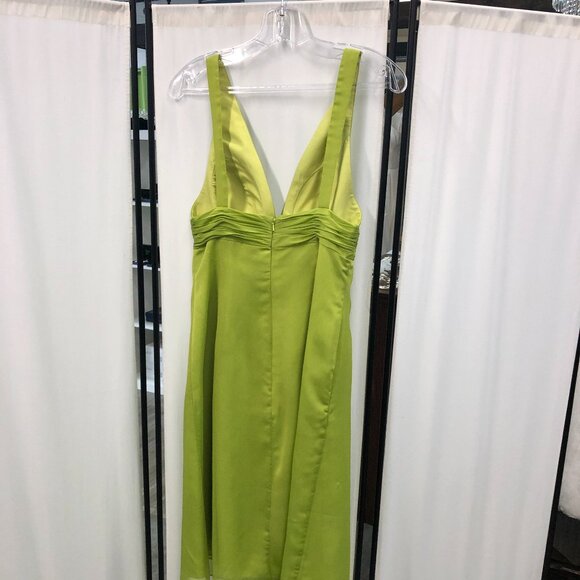 CHARTREUSE Short Bridesmaid Dress, Cruise Prom Formal Pageant, Lime Apple sz 2 - Picture 2 of 6